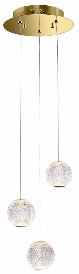 Italux Rosario PND-12220121-3A-GD Függőlámpa 3x12.6W/LED 3000K 840lm IP20