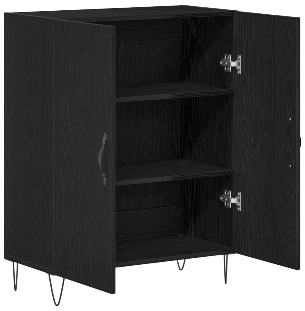 Oldalszekrény Fekete Tölgy 69,5x34x90 cm Mérnöki Fa