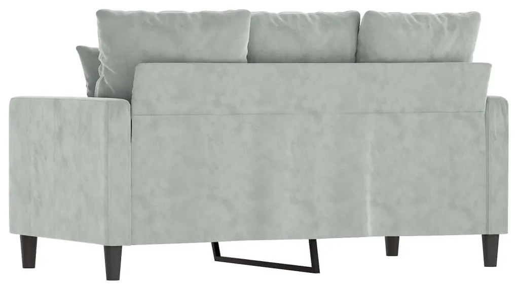 kétszemélyes világosszürke bársony kanapé 120 cm