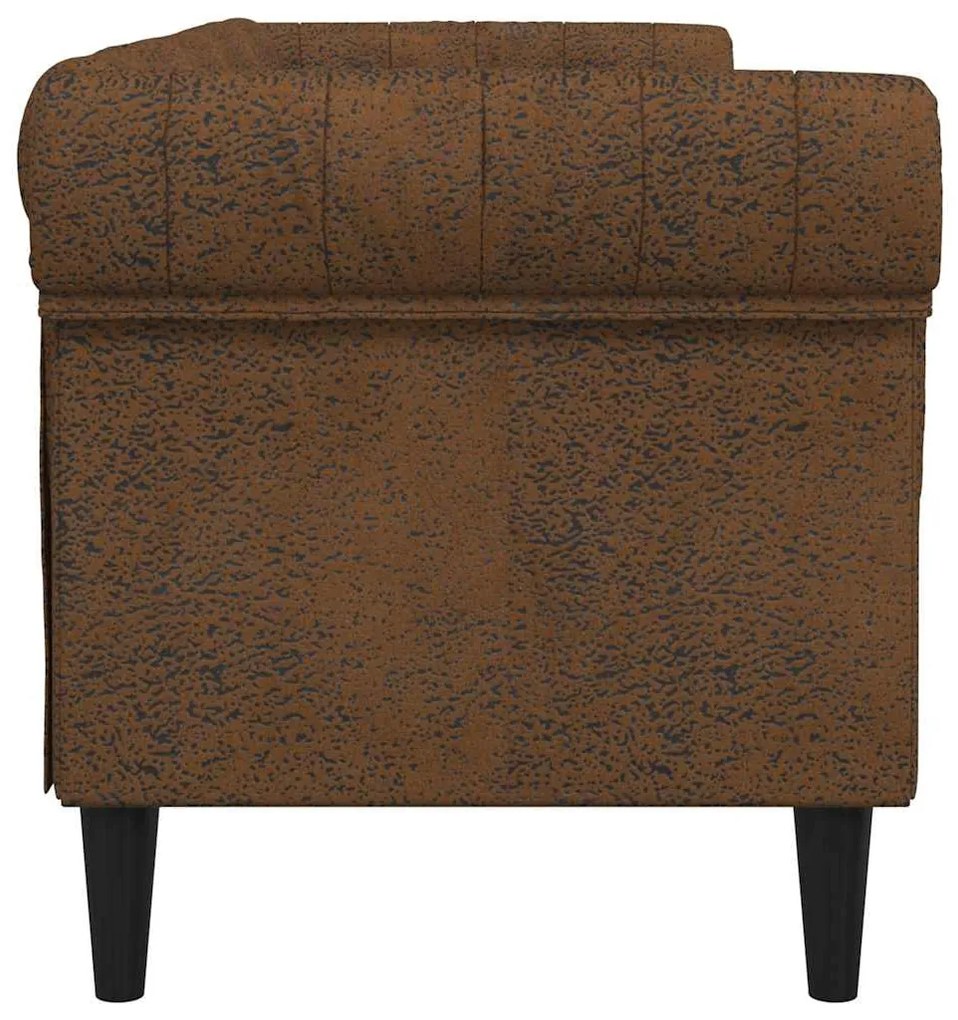 Chesterfield kanapé Barna 201.5 x 74.5 x 74.5 cm Műbőr velúr