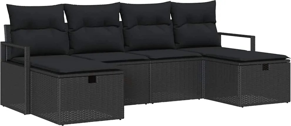 vidaXL Kanapé Szett párnával 5 pcs polirattan