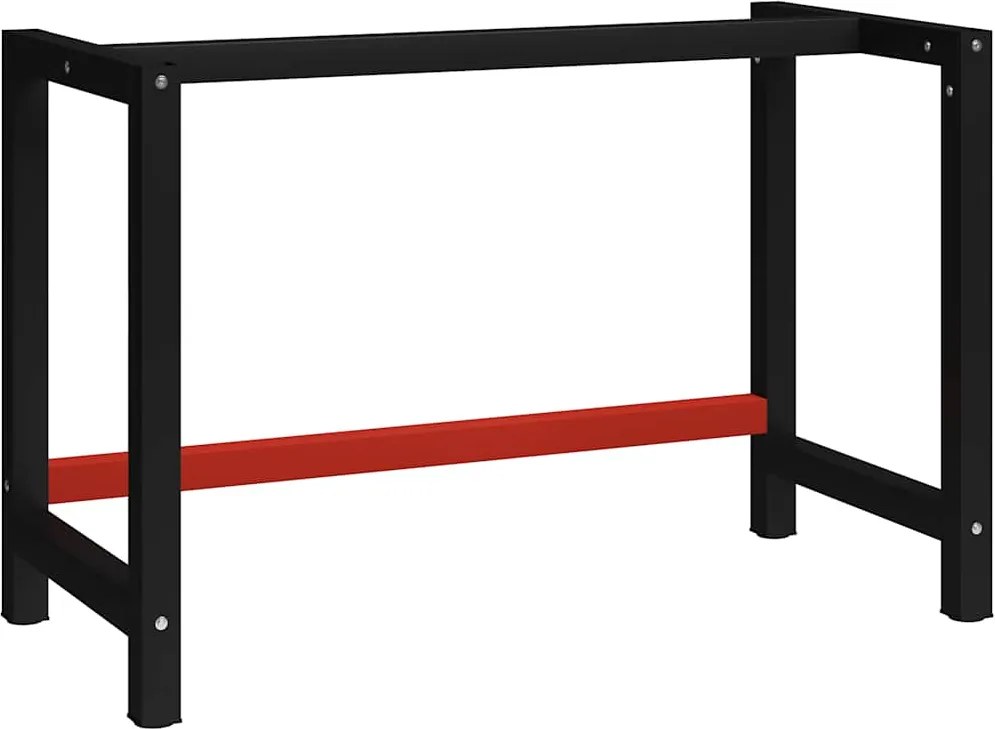vidaXL fekete és piros fém munkapadváz 120 x 57 x 79 cm