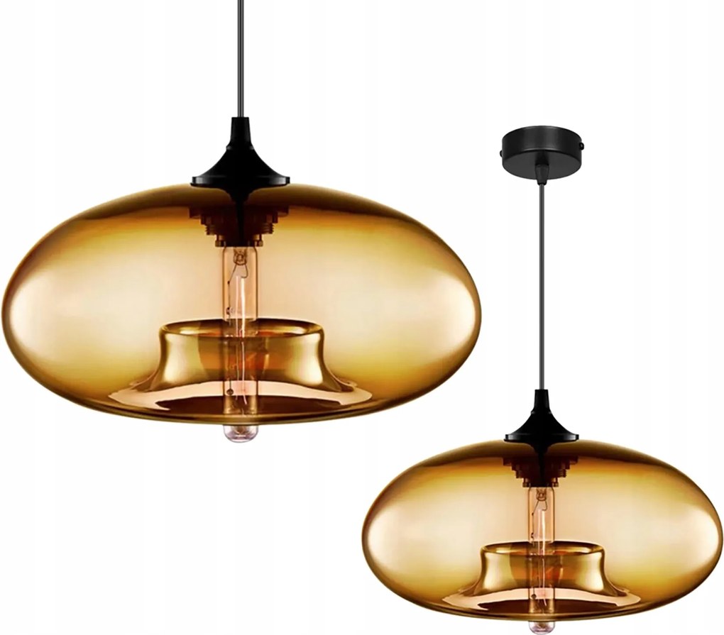 Mennyezeti Lámpa Függő Led Csillár Plafon Üveg E27 Modern Nappali