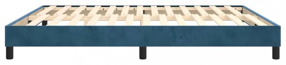 sötétkék bársony rugós ágykeret 180x200 cm