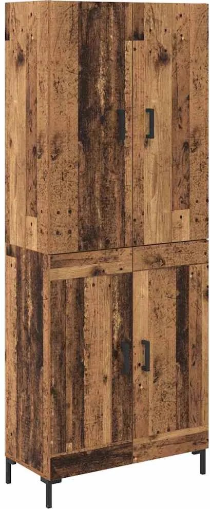 vidaXL Magasfiú Falra szerelhető Öreg fa 69,5 x 34 x 180 cm Faanyag