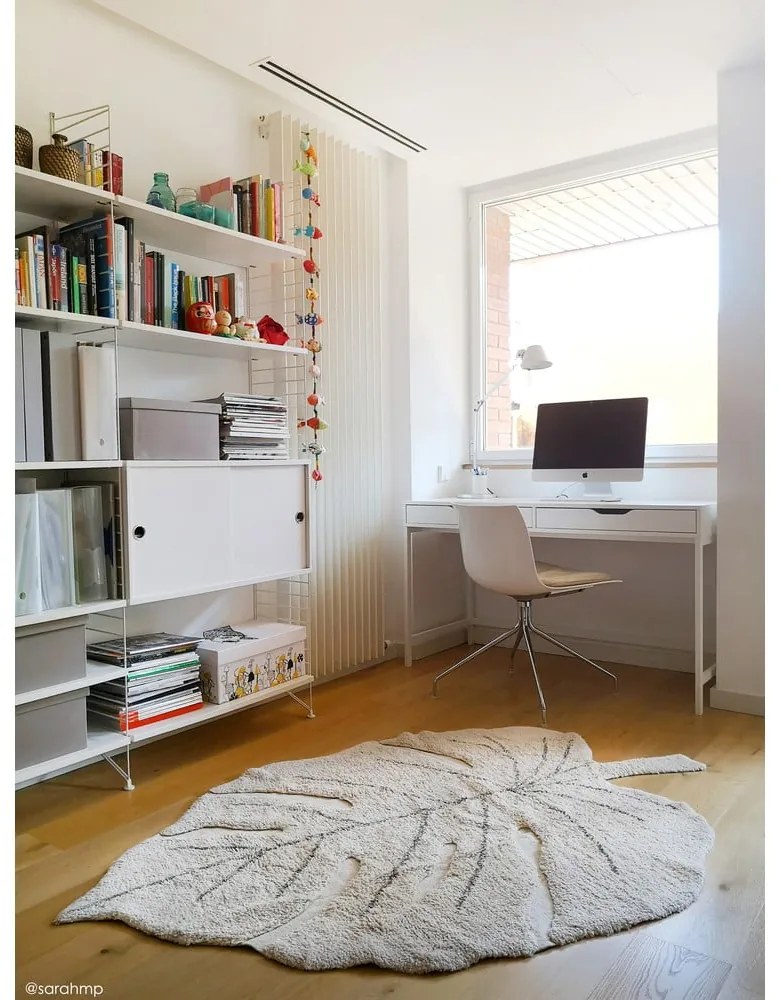 Bézs mosható kézi szövésű pamut gyerek szőnyeg 120x180 cm Monstera Natural – Lorena Canals