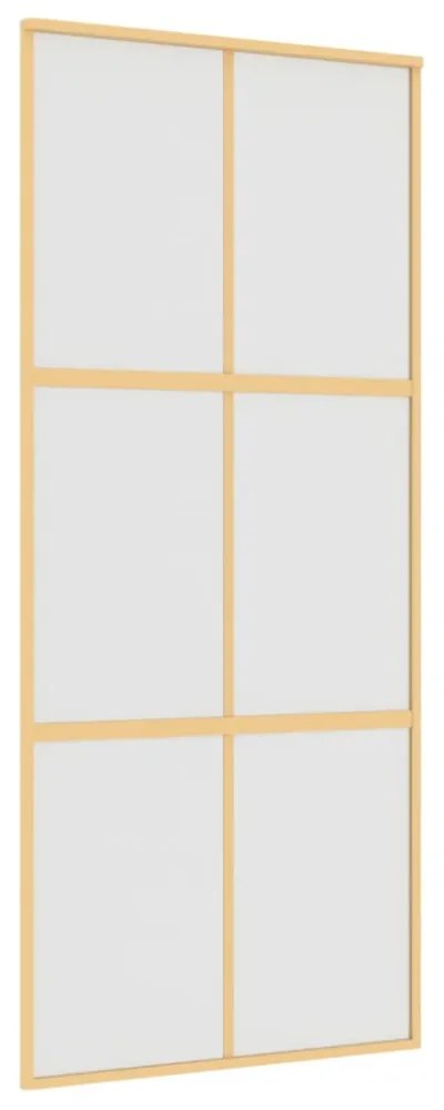 aranyszínű ESG tejüveg és alumínium tolóajtó 90 x 205 cm