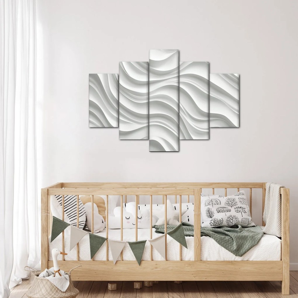 Kép - 3D fehér hullámok (150x105 cm)