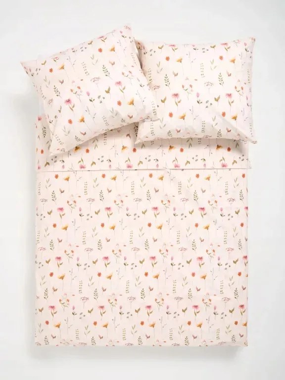 Növényi Mintás Ágyneműhuzat Garnitúra Bézs 200X220 CM Sinsay