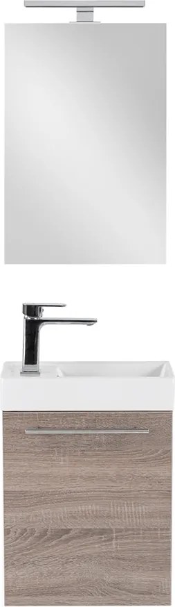 Fantastic fürdőszoba bútor Melanie tükörrel, yorki tölgy színben