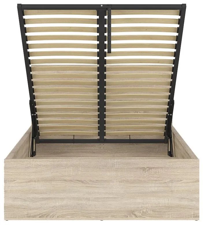 Egyszemélyes ágy 120 cm Tetrix 6 (szonoma tölgy) (ágyráccsal) (tárolóhellyel). 1098486