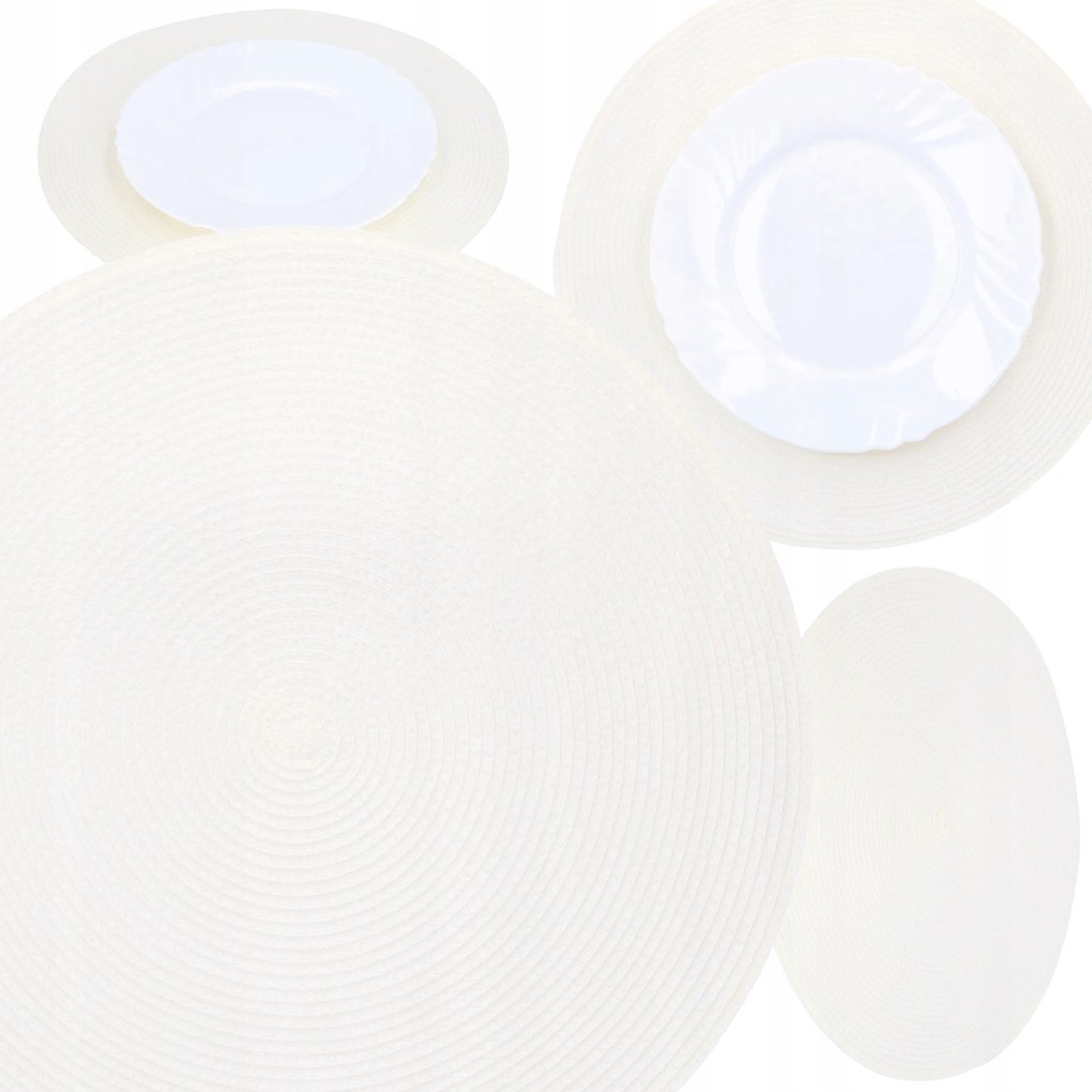 Asztalvédő szőnyeg tányéralátét 38 cm fehér kerek