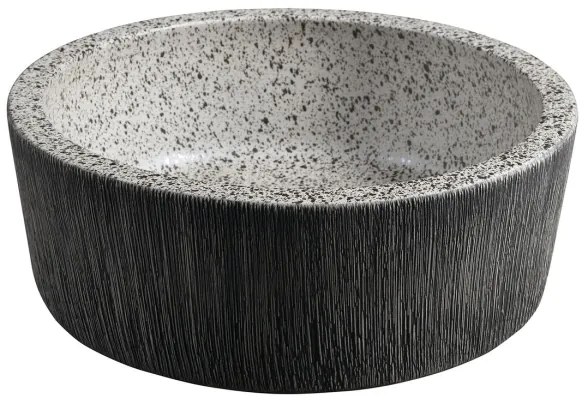 Sapho - PRIORI pultba szerelhető mosdó, átmérő 41 cm, fehér/szürke