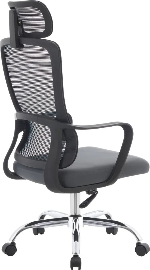 Irodai szék, fekete/szürke/króm, teherbírás 150 kg, RANDY