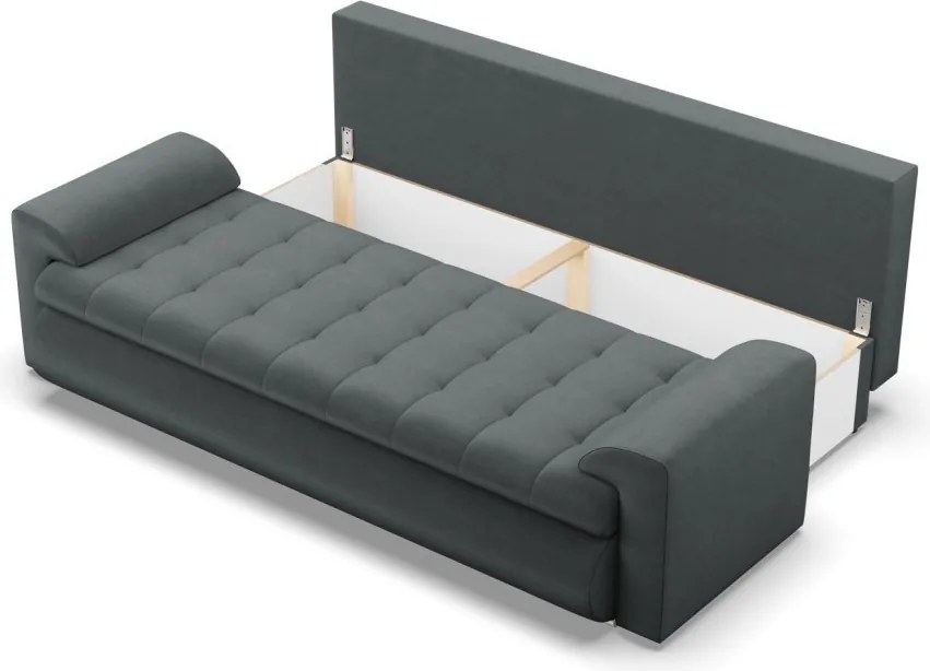 Tokio kanapéágy, bársony, szürke