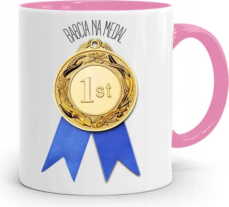 Rózsaszín Bögre Nagymamáknak Nagymama Érem Nyomtatott Fényképpel