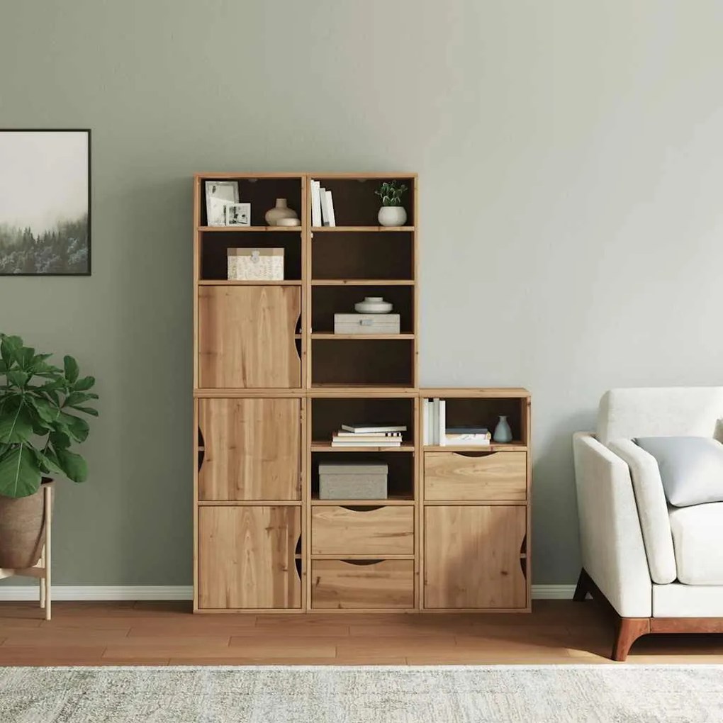 5 db tömörfa fenyőfa oldalsó szekrény ODDA 40x24x79 cm