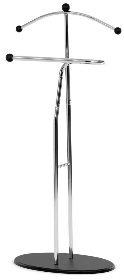 Němý sluha, výška 110 cm, masiv kaučukovník, černé moření, kov chrom