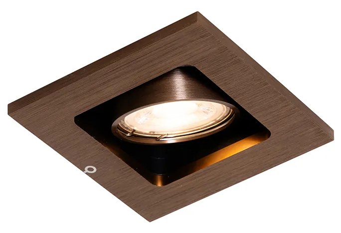 Okos süllyesztett spotlámpa sötét bronz színben, forgatható és dönthető, Wifi GU10 50mm-es - Qure