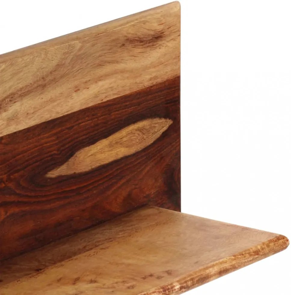 2 db tömör akácfából fali polc 58x26x20 cm