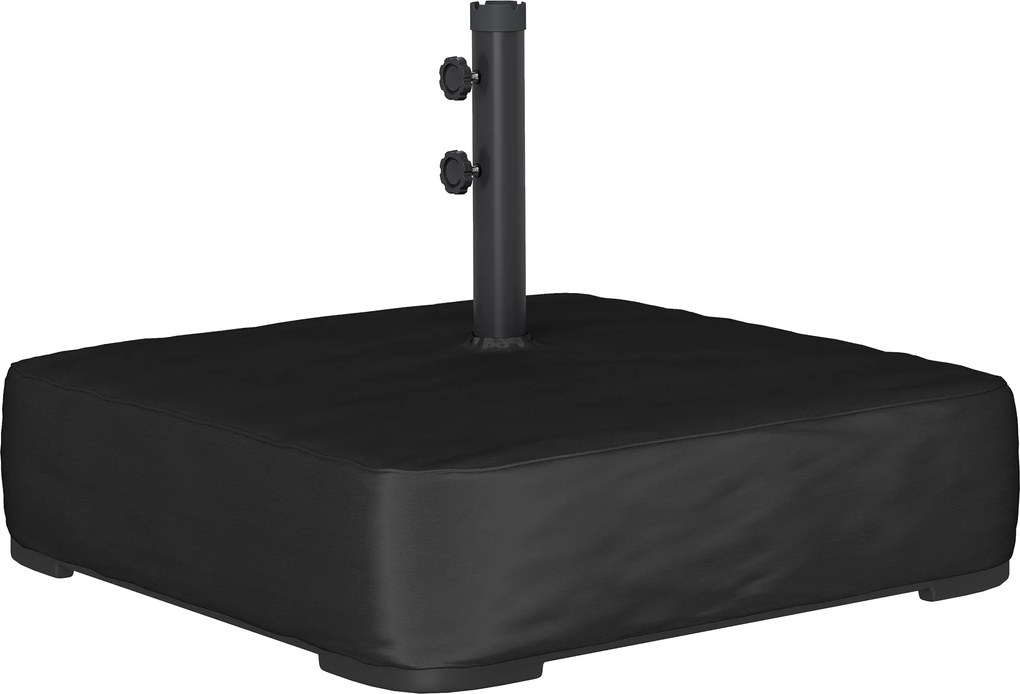 Outsunny napernyőtalp huzattal, hordozható, 80 kg-ig tölthető, masszív állvány karos és kültéri napernyőkhöz, Ø48 mm, fekete | Aosom