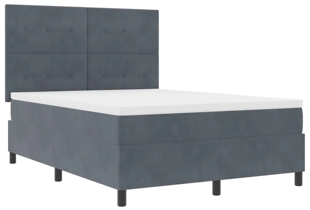 vidaXL Boxspring Ágy Matracokkal Sötétszürke 160x200 cm Bársony