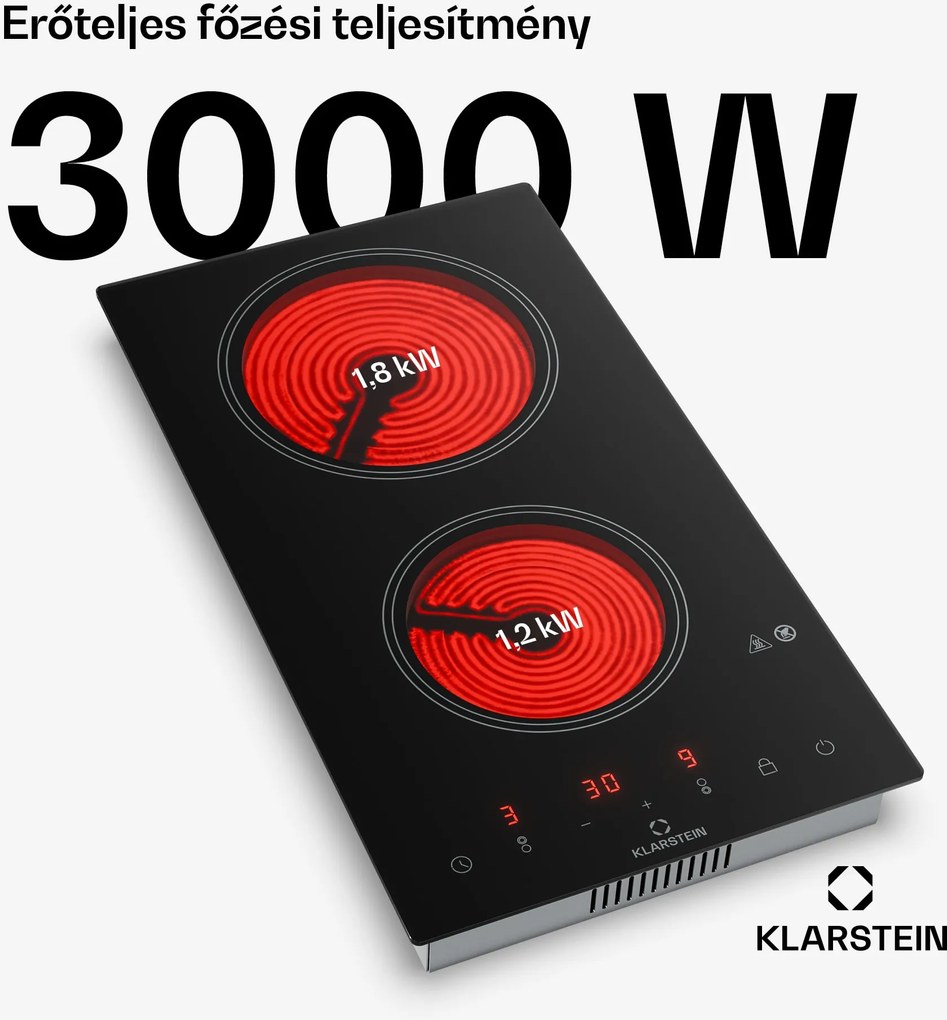 Klarstein VariCook Domino, indukciós főzőlap, 2 főzőlap, 3000 W