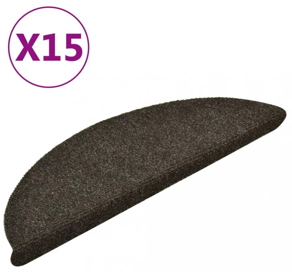 15 db antracit tűlyukasztott öntapadó lépcsővédő 56 x 17 x 3 cm