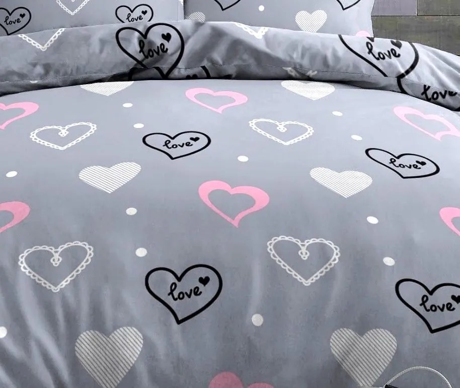 Pamut ágynemű ROMEA GREY 3 részes 140X200 cm 3725 Ft
