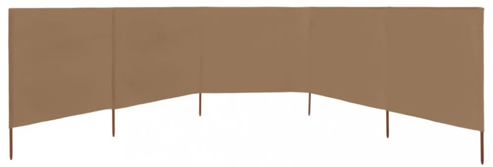 tópszínű 5 paneles szövet szélfogó 600 x 120 cm