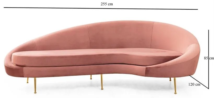 3 személyes kanapé Eses Jobbos - Pink