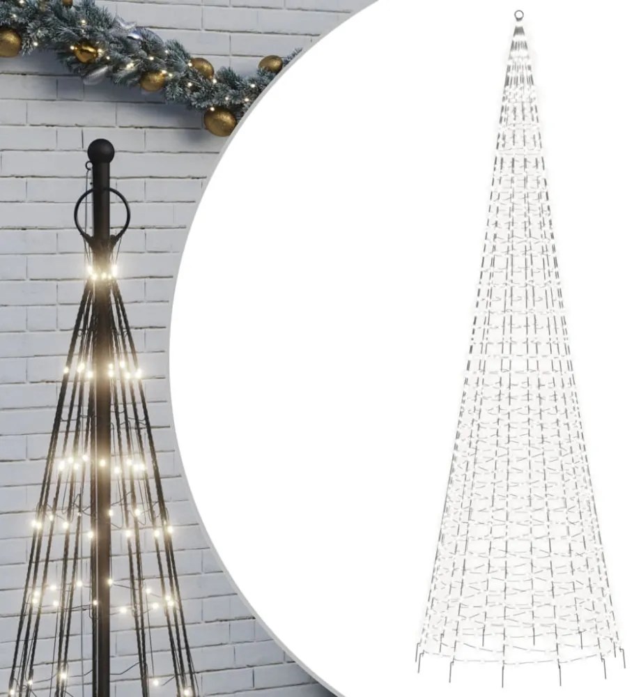 hideg fehér LED karácsonyfa zászlórúdra 1534 LED 500 cm
