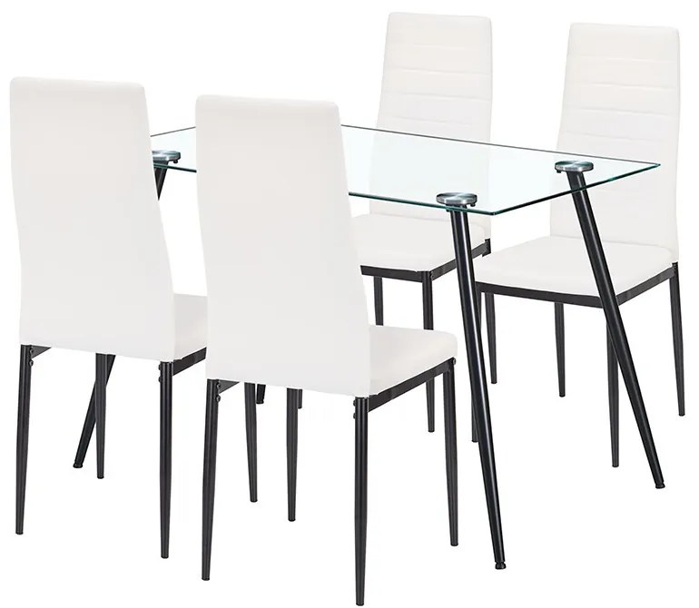 Nash 4+1 étkező garnitúra fehér-fekete
