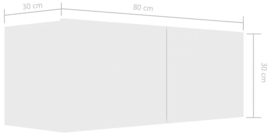 fehér szerelt fa TV-szekrény 80 x 30 x 30 cm