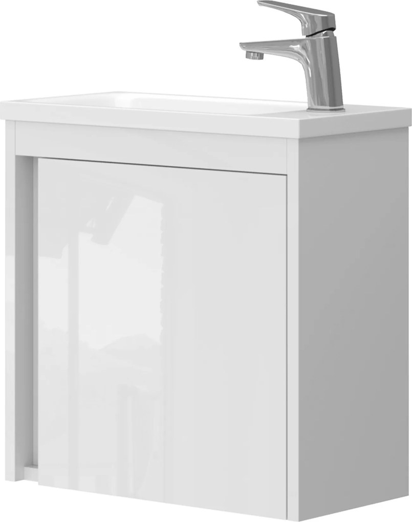 Omeble Függő fürdőszoba szekrény, mosdós szekrény, 50-es szekrény Fehér fényes