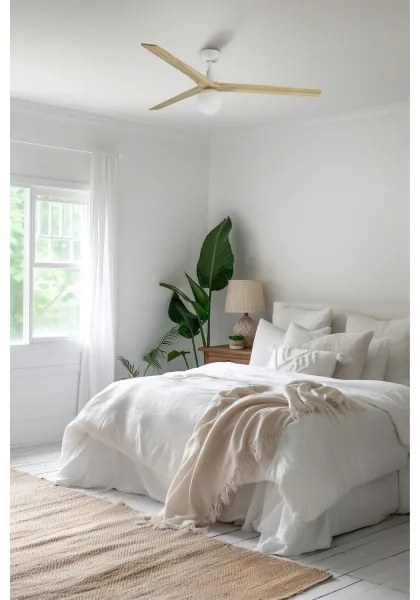 FARO 34279-11L - Mennyezeti ventilátor KLIM L 1xE27/15W/230V tölgy/fehér + távirányító