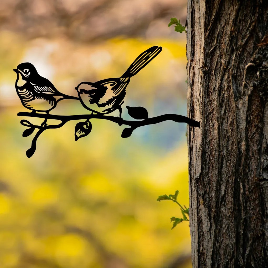 Bird fém kerti dísztárgy, fekete, 50×26 cm