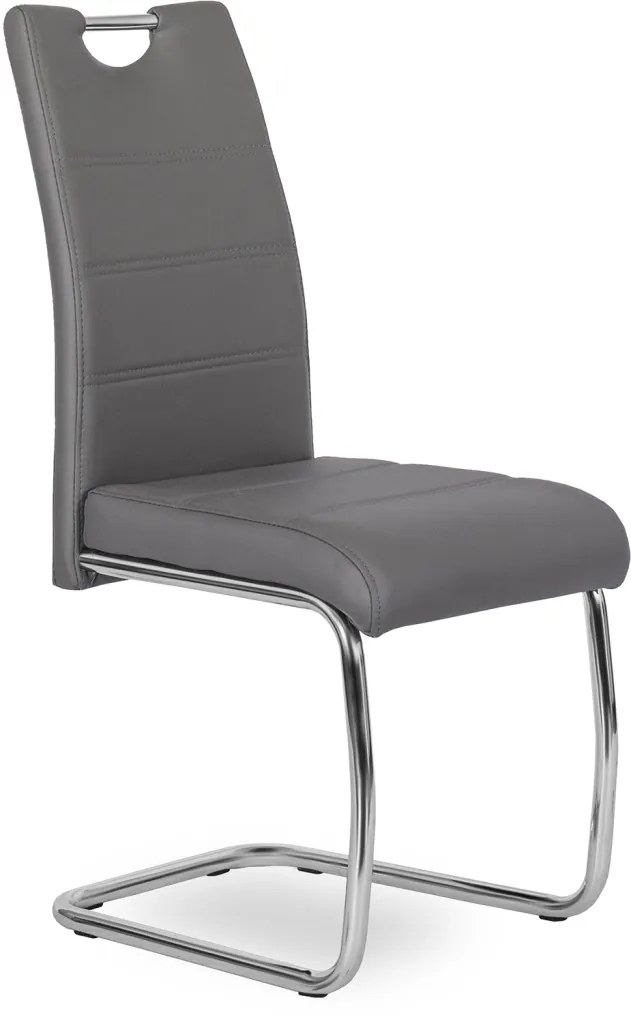 Szánkótalpas Étkezőszék Szürke Eco-bőr Kárpittal. EDER