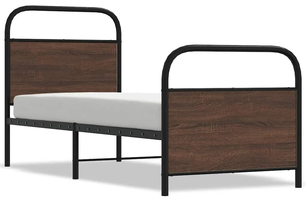 ágykeret matrac nélkül 80x200 cm barna tölgyfa műfa