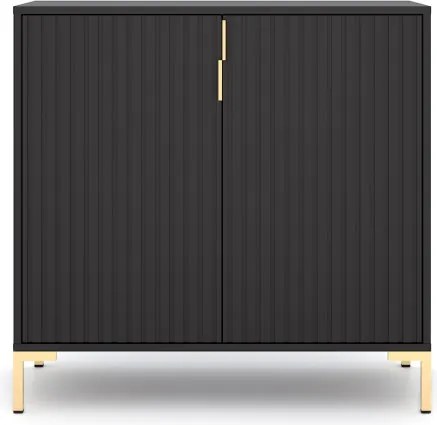Komód 2 ajtós fekete / fekete matt színkombinációban – FLINN FL06