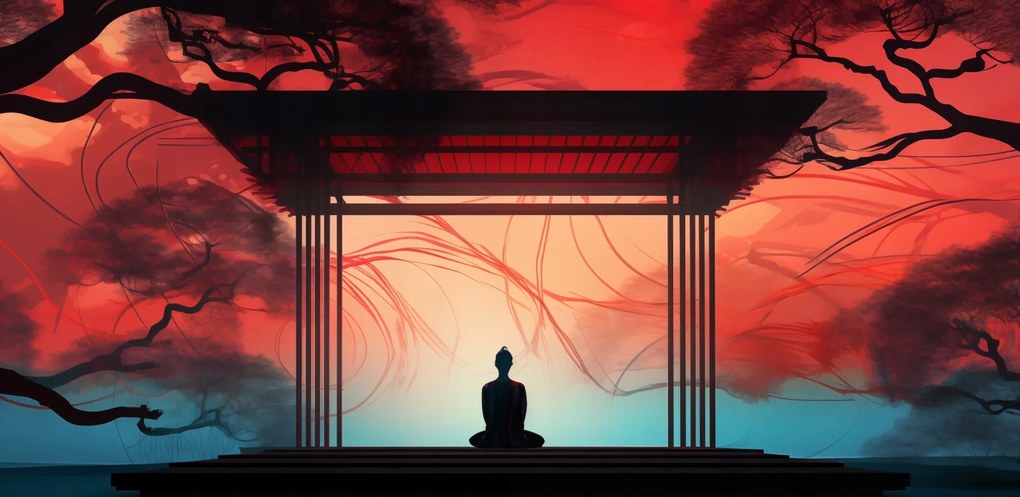 Poszter 91,3x44,5cm Meditáció lótusz pózban