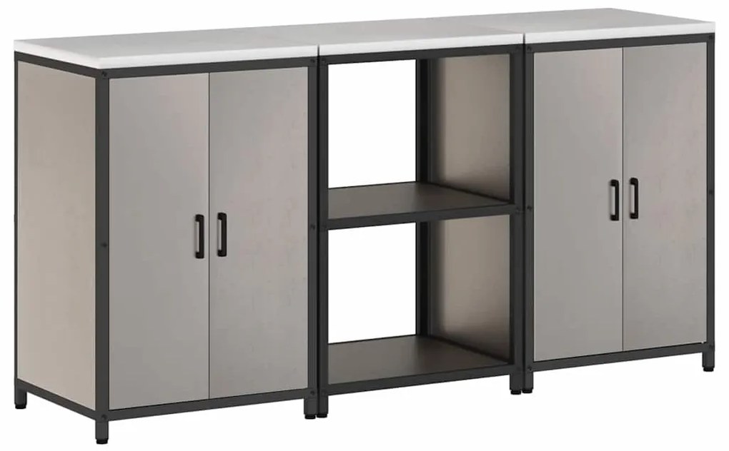 Konyhai Tároló Készlet polcokkal 3 pcs Rozsdás 180 x 50 x 92 cm