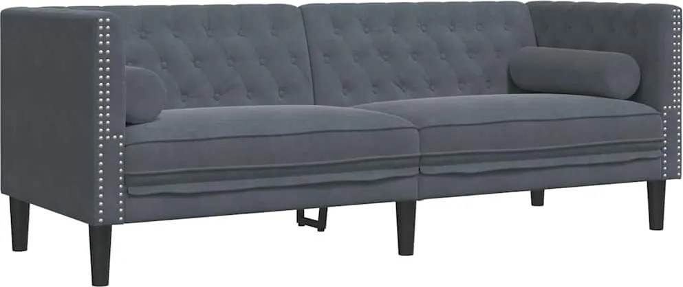 vidaXL Kanapé Sötétszürke 194 x 74,5 x 70,5 cm Bársony