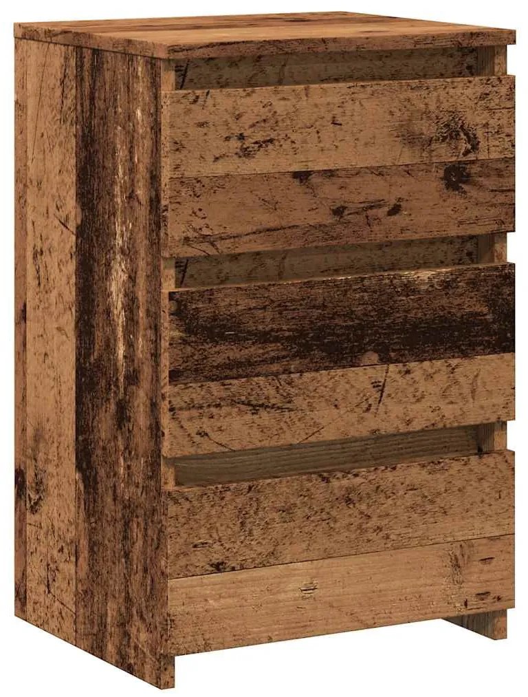2 db antik fa színű szerelt fa éjjeliszekrény 40x35x62,5 cm