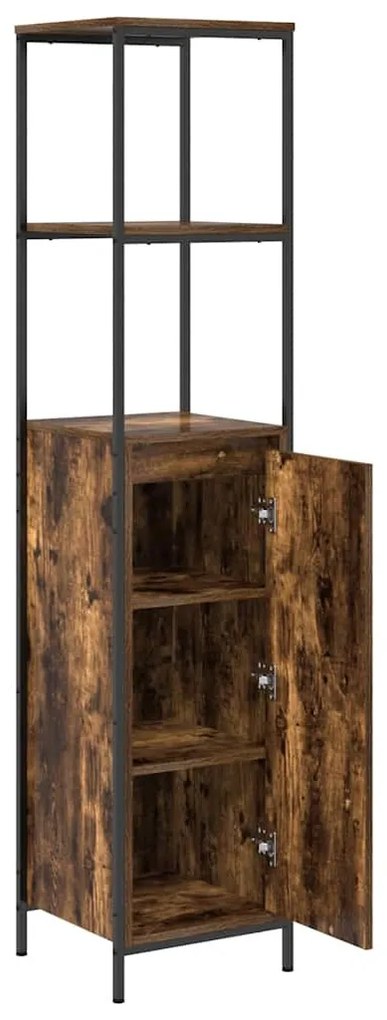 füstölt tölgy fürdőszobaszekrény polcokkal 36x35x165 cm