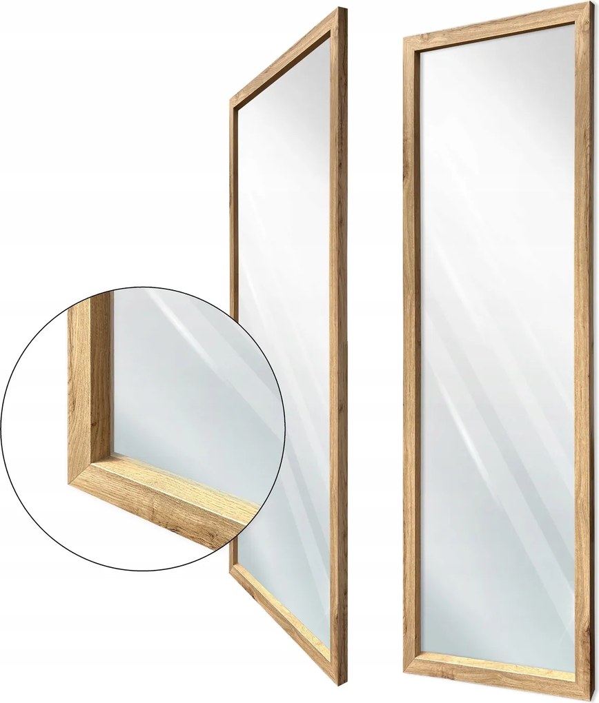 Keretes tükör 90x50 95x55 wotan tölgy 3D