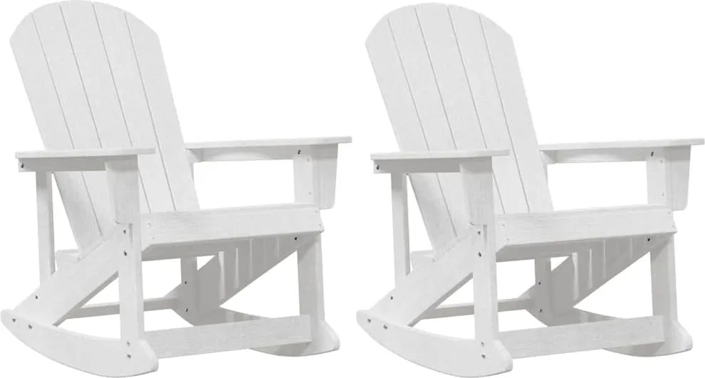 vidaXL Adirondack hintás székek 2 pcs Fehér HDPE