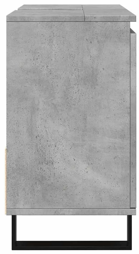 Betonszürke szerelt fa fürdőszobai mosdószekrény 65x33x60 cm