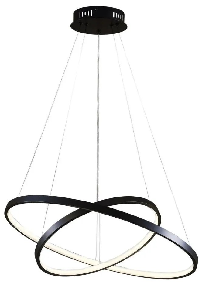 LED Csillár zsinóron LEA LED/35W/230V 4000K átm. 60 cm fekete