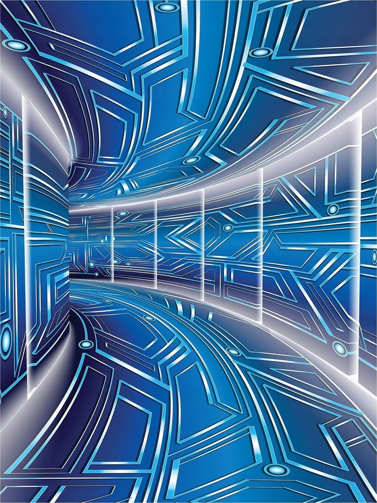 Fotótapéta Geometrikus kék folyosó absztrakt 206x275 +ragasztó